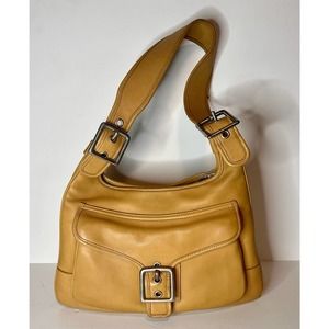 2003 Coach Vintage Legacy #9340 Leather Saddle Bag Butterscotch Yellow